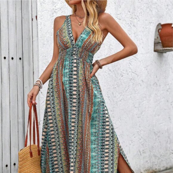 Dresses & Skirts - New Ladies' Casual Vacation Style Long Dress, Hawaiian Style Maxi Vacation
